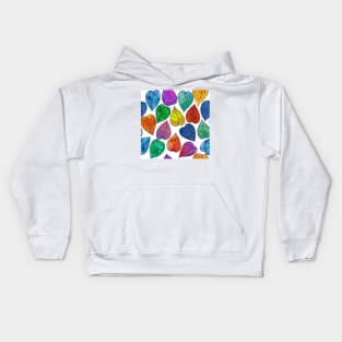 Vibrant summer leaves watercolor print Kids Hoodie